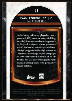 2020 Topps Transcendent Collection Hall of Fame Edition - Hall of Fame Icons #21 Ivan Rodriguez Back
