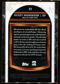 2020 Topps Transcendent Collection Hall of Fame Edition - Hall of Fame Icons #22 Rickey Henderson Back
