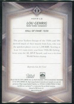 2020 Topps Transcendent Collection Hall of Fame Edition - Hall of Famers Sketch Reproductions #HOFR-LG Lou Gehrig Back
