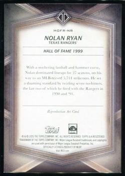 2020 Topps Transcendent Collection Hall of Fame Edition - Hall of Famers Sketch Reproductions #HOFR-NR Nolan Ryan Back