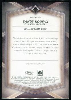 2020 Topps Transcendent Collection Hall of Fame Edition - Hall of Famers Sketch Reproductions #HOFR-SK Sandy Koufax Back