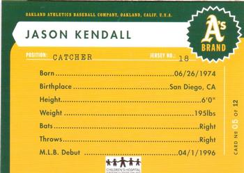 2006 Children's Hospital Oakland Athletics #5 Jason Kendall Back