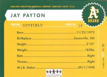 2006 Children's Hospital Oakland Athletics #7 Jay Payton Back