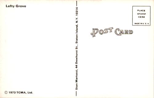 1973 TCMA Stan Martucci Postcards #NNO Lefty Grove Back
