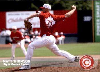 2010 Grandstand Vancouver Canadians #NNO Matt Thomson Front