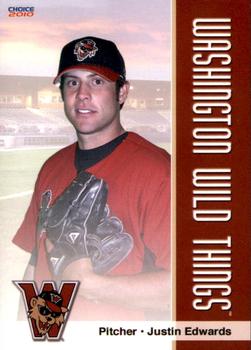 2010 Choice Washington Wild Things #2 Justin Edwards Front