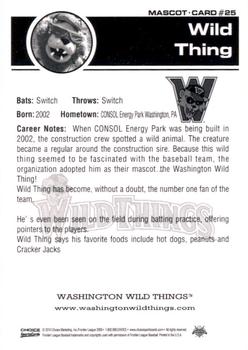 2010 Choice Washington Wild Things #25 Wild Thing Back