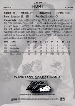 2010 Choice Winston-Salem Dash #9 Leroy Hunt Back