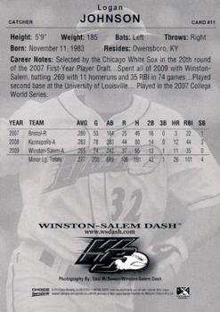 2010 Choice Winston-Salem Dash #11 Logan Johnson Back