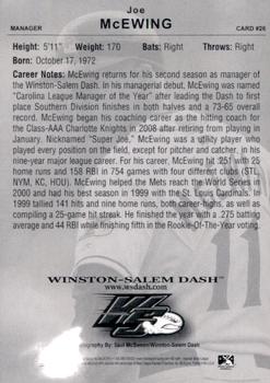 2010 Choice Winston-Salem Dash #26 Joe McEwing Back