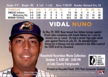 2010 Grandstand Lake County Captains SGA #NNO Vidal Nuno Back