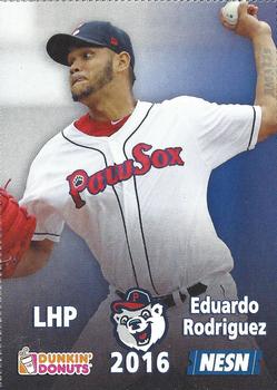 2016 Dunkin' Donuts NESN Pawtucket Red Sox #NNO Eduardo Rodriguez Front
