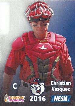 2016 Dunkin' Donuts NESN Pawtucket Red Sox #NNO Christian Vazquez Front