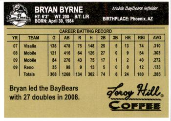 2010 Mobile BayBears #NNO Bryan Byrne Back