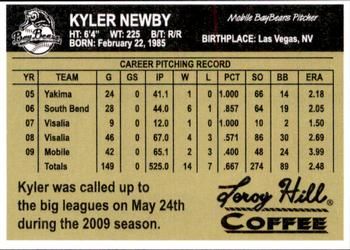 2010 Mobile BayBears #NNO Kyler Newby Back