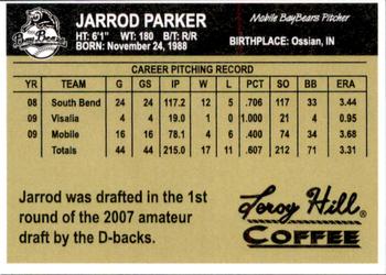 2010 Mobile BayBears #NNO Jarrod Parker Back