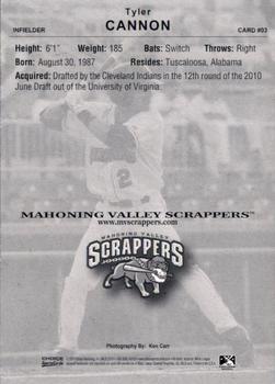 2010 Choice Mahoning Valley Scrappers #03 Tyler Cannon Back