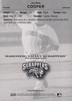 2010 Choice Mahoning Valley Scrappers #05 Jordan Cooper Back