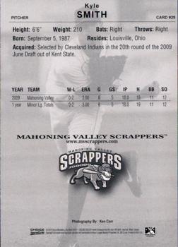 2010 Choice Mahoning Valley Scrappers #29 Kyle Smith Back