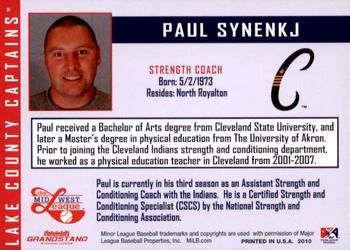2010 Grandstand Lake County Captains #NNO Paul Synenkyj Back