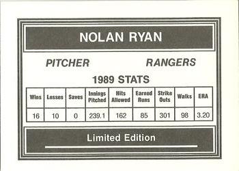 1990 Stadium News Limited Edition (unlicensed) #NNO Nolan Ryan Back