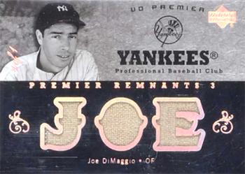 2007 Upper Deck Premier - Premier Remnants 3 (Triple) Masterpiece #PR3-JD Joe DiMaggio Front