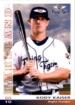 2010 Grandstand Lakeland Flying Tigers #NNO Kody Kaiser Front