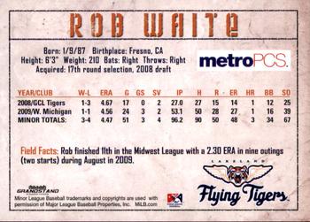 2010 Grandstand Lakeland Flying Tigers #NNO Rob Waite Back