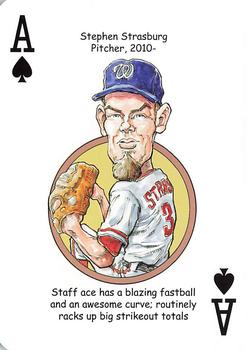 2013 Hero Decks Washington Senators & Nationals Baseball Heroes Playing Cards #A♠ Stephen Strasburg Front
