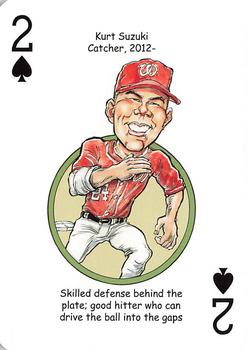 2013 Hero Decks Washington Senators & Nationals Baseball Heroes Playing Cards #2♠ Kurt Suzuki Front