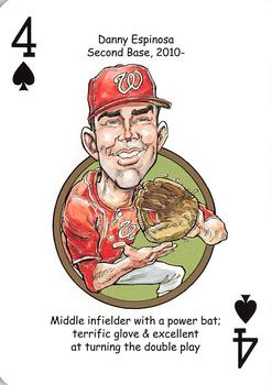 2013 Hero Decks Washington Senators & Nationals Baseball Heroes Playing Cards #4♠ Danny Espinosa Front