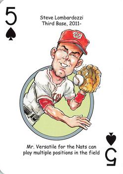 2013 Hero Decks Washington Senators & Nationals Baseball Heroes Playing Cards #5♠ Steve Lombardozzi Front