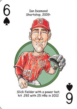 2013 Hero Decks Washington Senators & Nationals Baseball Heroes Playing Cards #6♠ Ian Desmond Front
