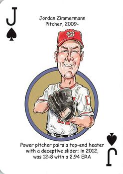 2013 Hero Decks Washington Senators & Nationals Baseball Heroes Playing Cards #J♠ Jordan Zimmermann Front