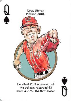 2013 Hero Decks Washington Senators & Nationals Baseball Heroes Playing Cards #Q♠ Drew Storen Front
