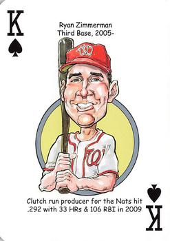 2013 Hero Decks Washington Senators & Nationals Baseball Heroes Playing Cards #K♠ Ryan Zimmerman Front