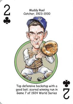 2013 Hero Decks Washington Senators & Nationals Baseball Heroes Playing Cards #2♣ Muddy Ruel Front