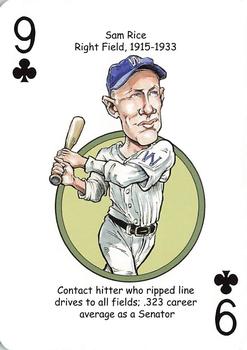 2013 Hero Decks Washington Senators & Nationals Baseball Heroes Playing Cards #9♣ Sam Rice Front
