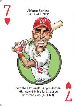 2013 Hero Decks Washington Senators & Nationals Baseball Heroes Playing Cards #7♥ Alfonso Soriano Front