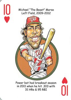 2013 Hero Decks Washington Senators & Nationals Baseball Heroes Playing Cards #10♥ Michael Morse Front