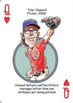 2013 Hero Decks Washington Senators & Nationals Baseball Heroes Playing Cards #Q♥ Tyler Clippard Front