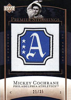 2007 Upper Deck Premier - Premier Stitchings Gold #PS-45 Mickey Cochrane Front