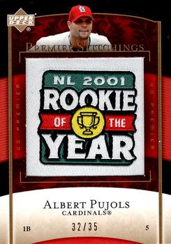 2007 Upper Deck Premier - Premier Stitchings Gold #PS-65 Albert Pujols Front