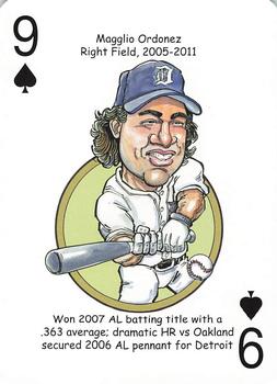 2016 Hero Decks Detroit Tigers Baseball Heroes Playing Cards #9♠ Magglio Ordonez Front