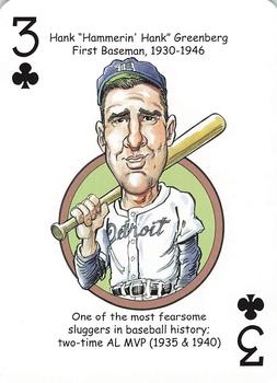 2016 Hero Decks Detroit Tigers Baseball Heroes Playing Cards #3♣ Hank Greenberg Front