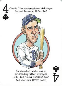 2016 Hero Decks Detroit Tigers Baseball Heroes Playing Cards #4♣ Charlie Gehringer Front