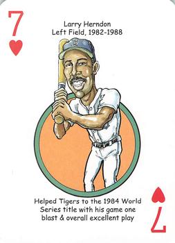 2016 Hero Decks Detroit Tigers Baseball Heroes Playing Cards #7♥ Larry Herndon Front