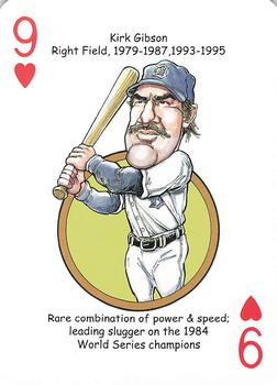 2016 Hero Decks Detroit Tigers Baseball Heroes Playing Cards #9♥ Kirk Gibson Front