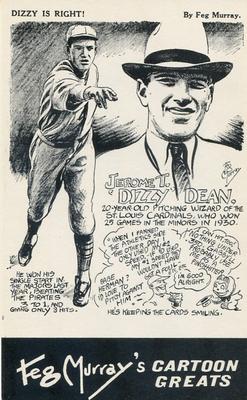 1975 Feg Murray's Cartoon Greats #NNO Dizzy Dean Front