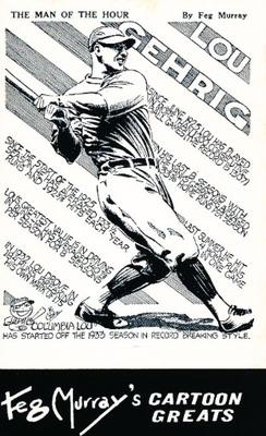 1975 Feg Murray's Cartoon Greats #NNO Lou Gehrig Front